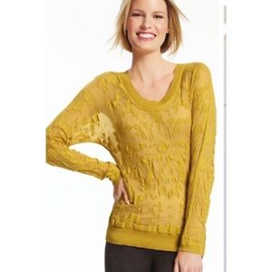 CAbi Ochre Burn Out Sweater